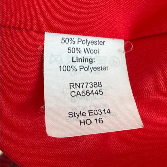 J. Crew Vibrant Red Pea Coat w/Matching Mittens - Picture 12 of 13